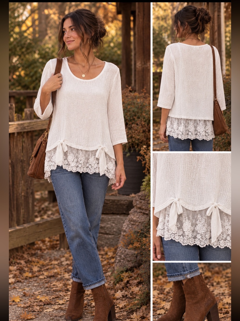 LC Lauren Conrad White Top With Bows